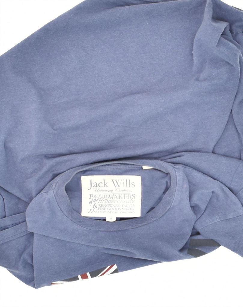 JACK WILLS Mens Graphic T-Shirt Top Small Blue Cotton | Vintage Jack Wills | Thrift | Second-Hand Jack Wills | Used Clothing | Messina Hembry 