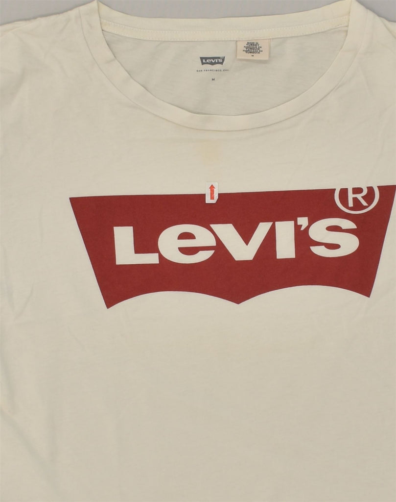 LEVI'S Womens San Francisco Graphic T-Shirt Top UK 12 Medium Off White | Vintage Levi's | Thrift | Second-Hand Levi's | Used Clothing | Messina Hembry 