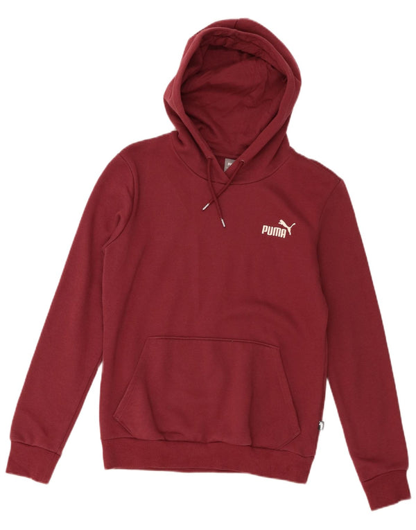 Puma Womens Hoodie Jumper UK 10 Small Burgundy Cotton