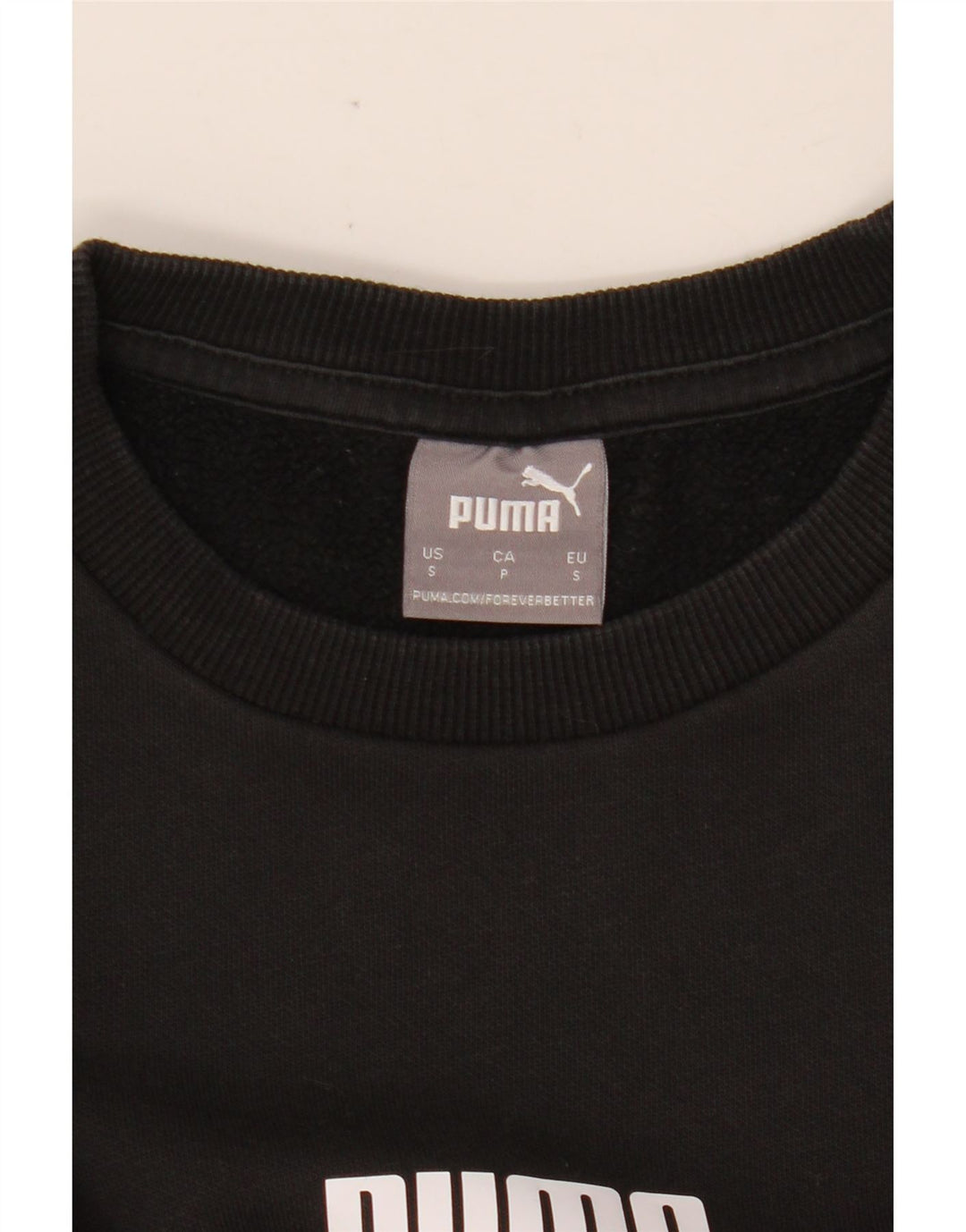 PUMA Womens Graphic Sweatshirt Jumper UK 10 Small Black