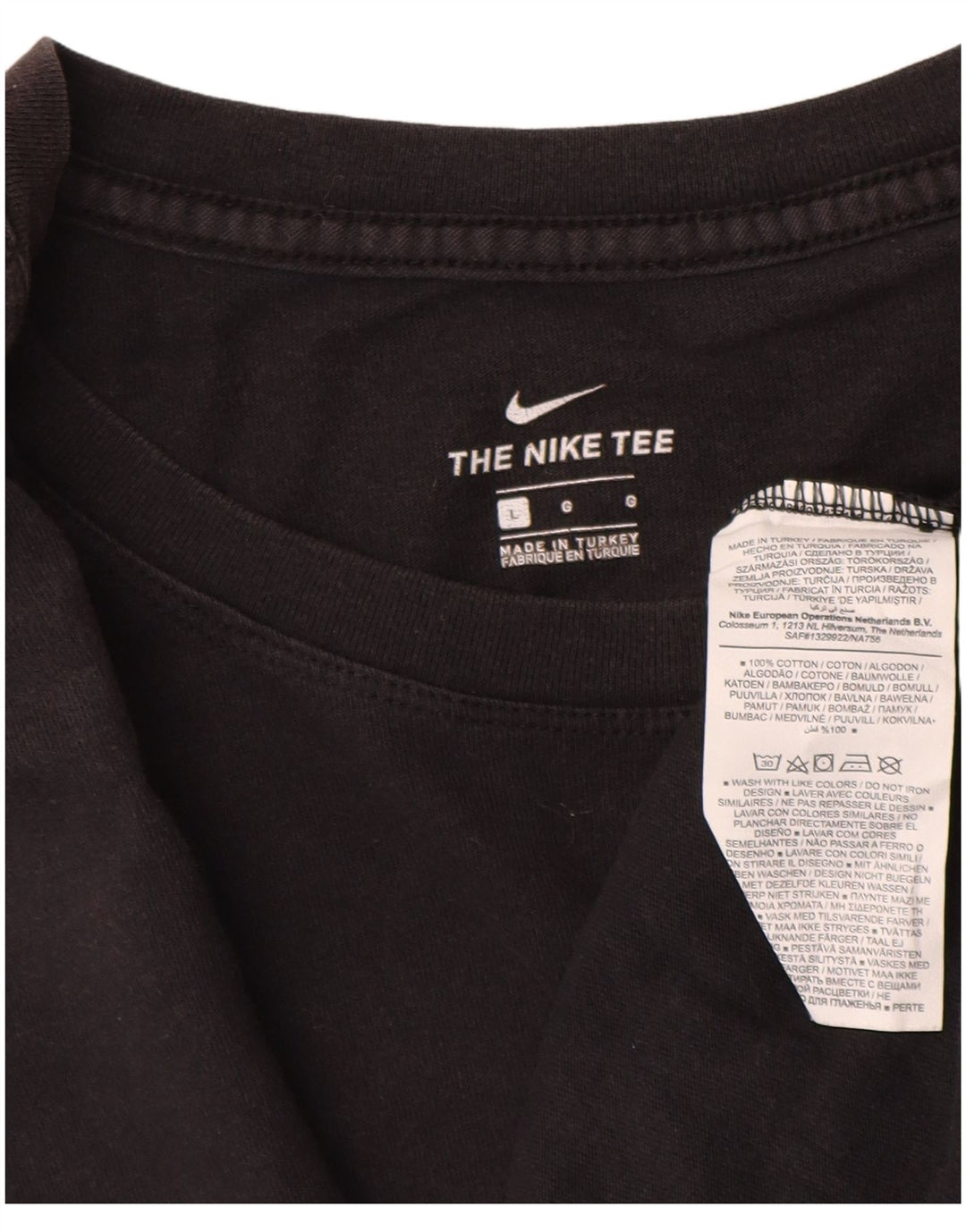 Nike Mens Graphic T-Shirt Top Large Black Cotton