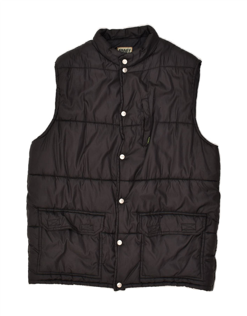 VINTAGE Mens Padded Gilet UK 42 XL Black | Vintage Vintage | Thrift | Second-Hand Vintage | Used Clothing | Messina Hembry 