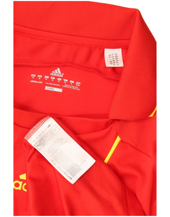 ADIDAS Mens Climacool Polo Shirt Medium Red Colourblock Polyester