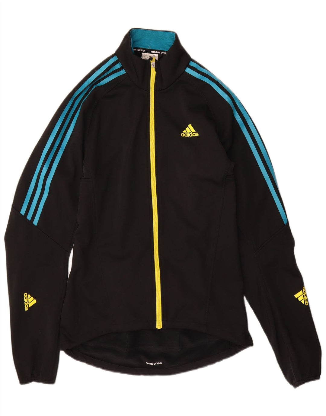 Adidas Mens Tracksuit Top Jacket Small Black Polyester