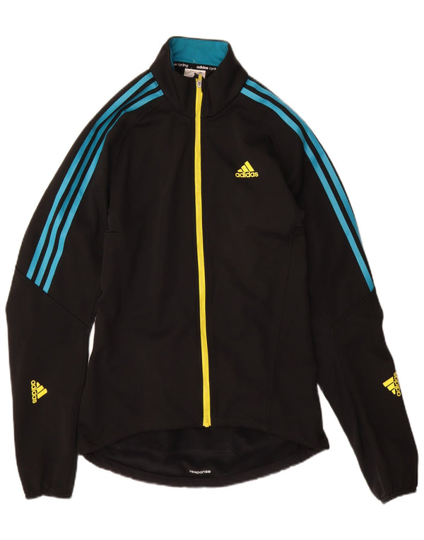 Adidas Mens Tracksuit Top Jacket Small Black Polyester