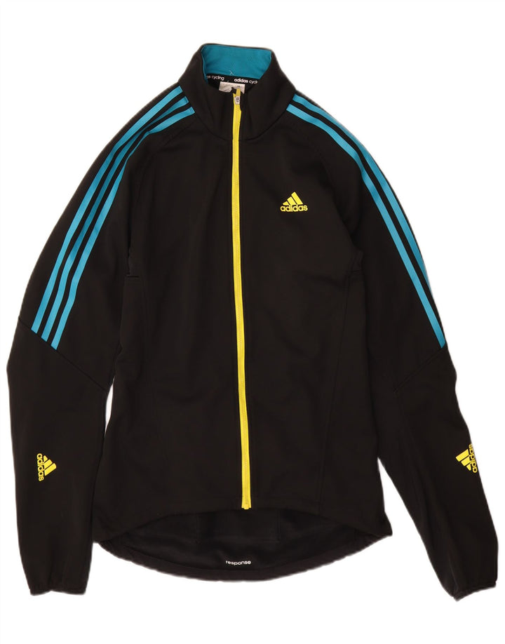 Adidas Mens Tracksuit Top Jacket Small Black Polyester