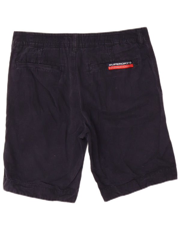 Superdry Mens Chino Shorts Medium W32 Navy Blue Cotton