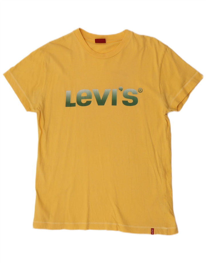 Levi's Mens Graphic T-Shirt Top Medium Yellow Cotton