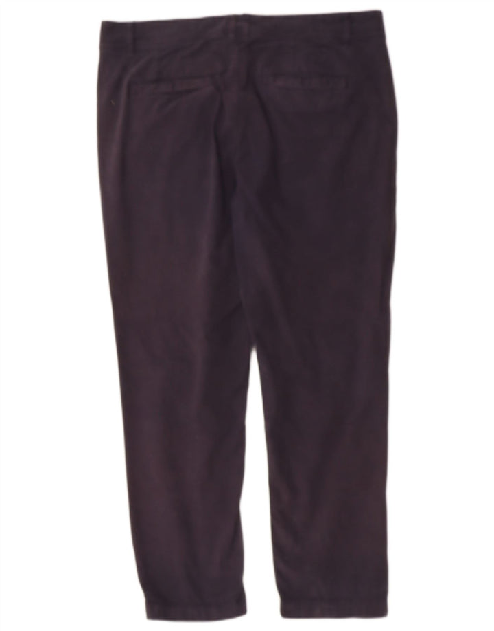 FAT FACE Womens Devon Slim Cropped Trousers W34 L25 Navy Blue Cotton
