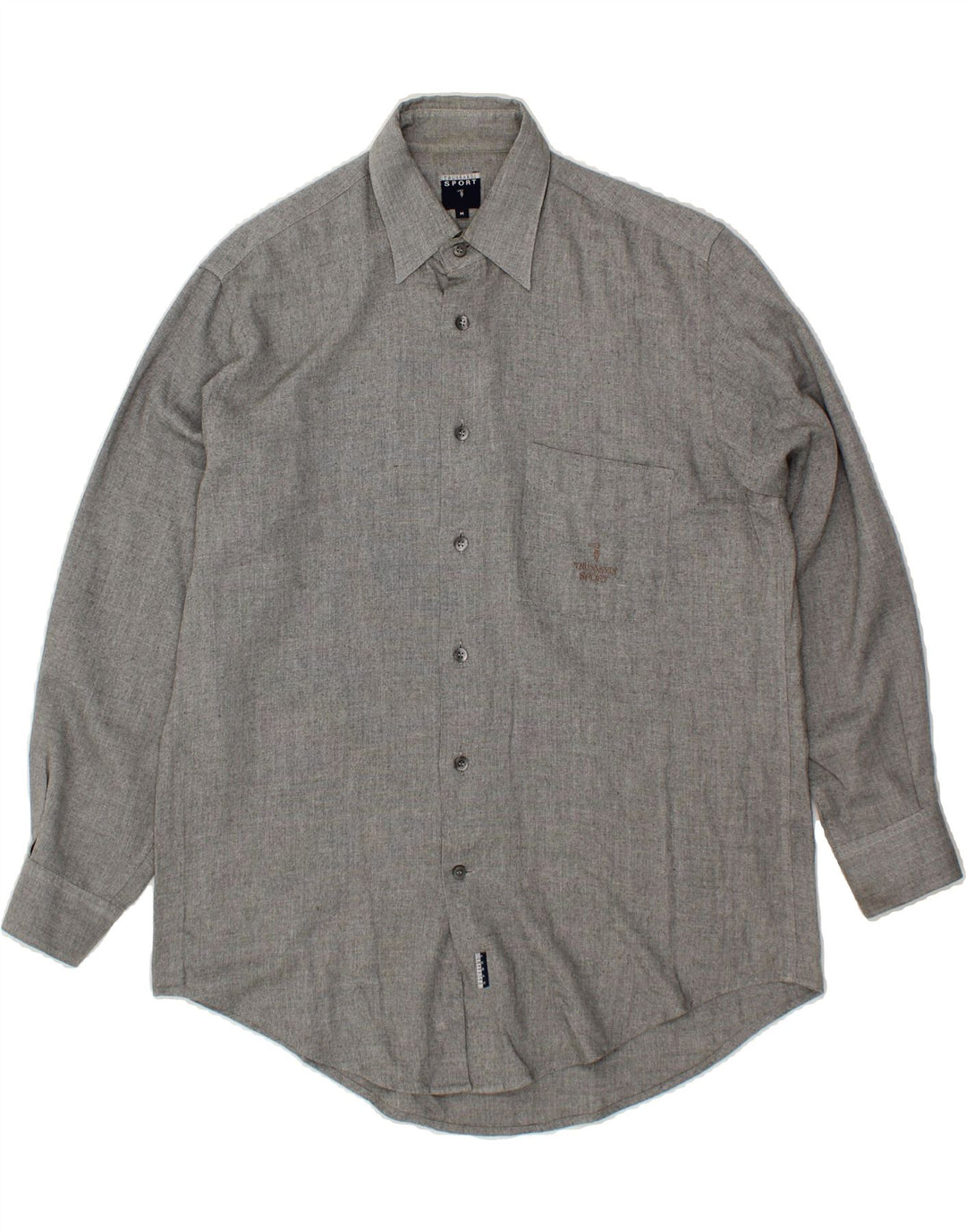 TRUSSARDI Mens Shirt Medium Grey Acrylic Vintage Trussardi and Second-Hand Trussardi from Messina Hembry 