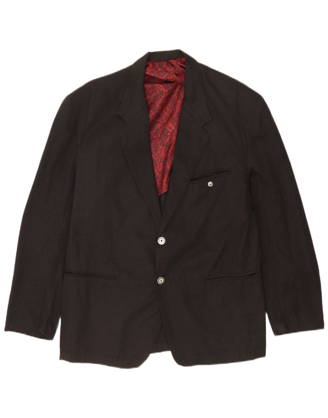 Mash Mens 2 Button Blazer Jacket UK 40 Large Black Cotton