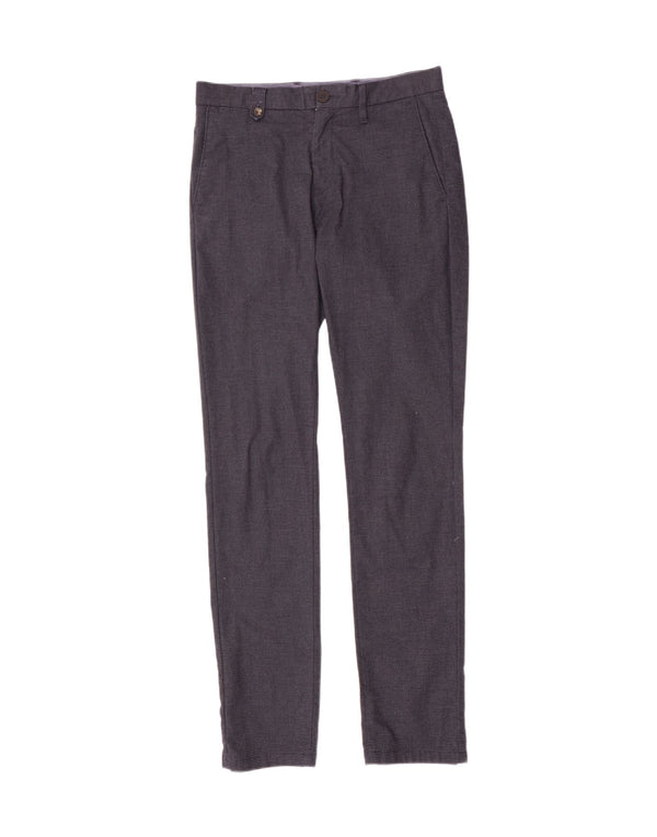Tommy Hilfiger Mens Slim Chino Trousers W30 L34 Grey Houndstooth Cotton