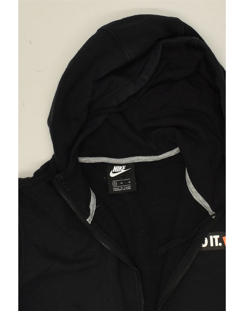 NIKE Mens Zip Hoodie Sweater Medium Black Cotton | Vintage Nike | Thrift | Second-Hand Nike | Used Clothing | Messina Hembry 