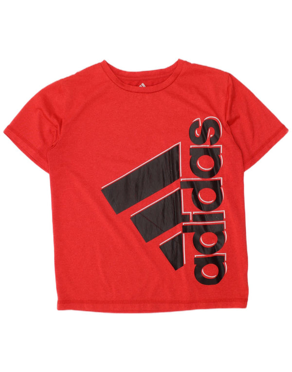 ADIDAS Boys Graphic T-Shirt Top 7-8 Years Small  Red