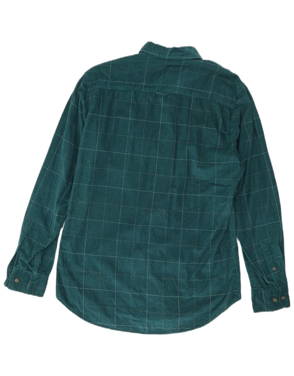 Jack & Jones Mens Corduroy Shirt Large Green Check Cotton