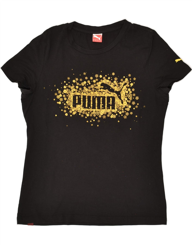 PUMA Womens Graphic T-Shirt Top UK 14 Large  Black Vintage Puma and Second-Hand Puma from Messina Hembry 