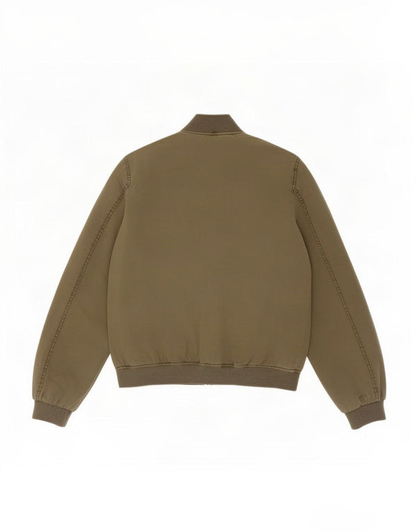 Zara Mens Bomber Jacket UK 36 Small Khaki Cotton