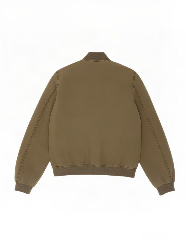Zara Mens Bomber Jacket UK 36 Small Khaki Cotton