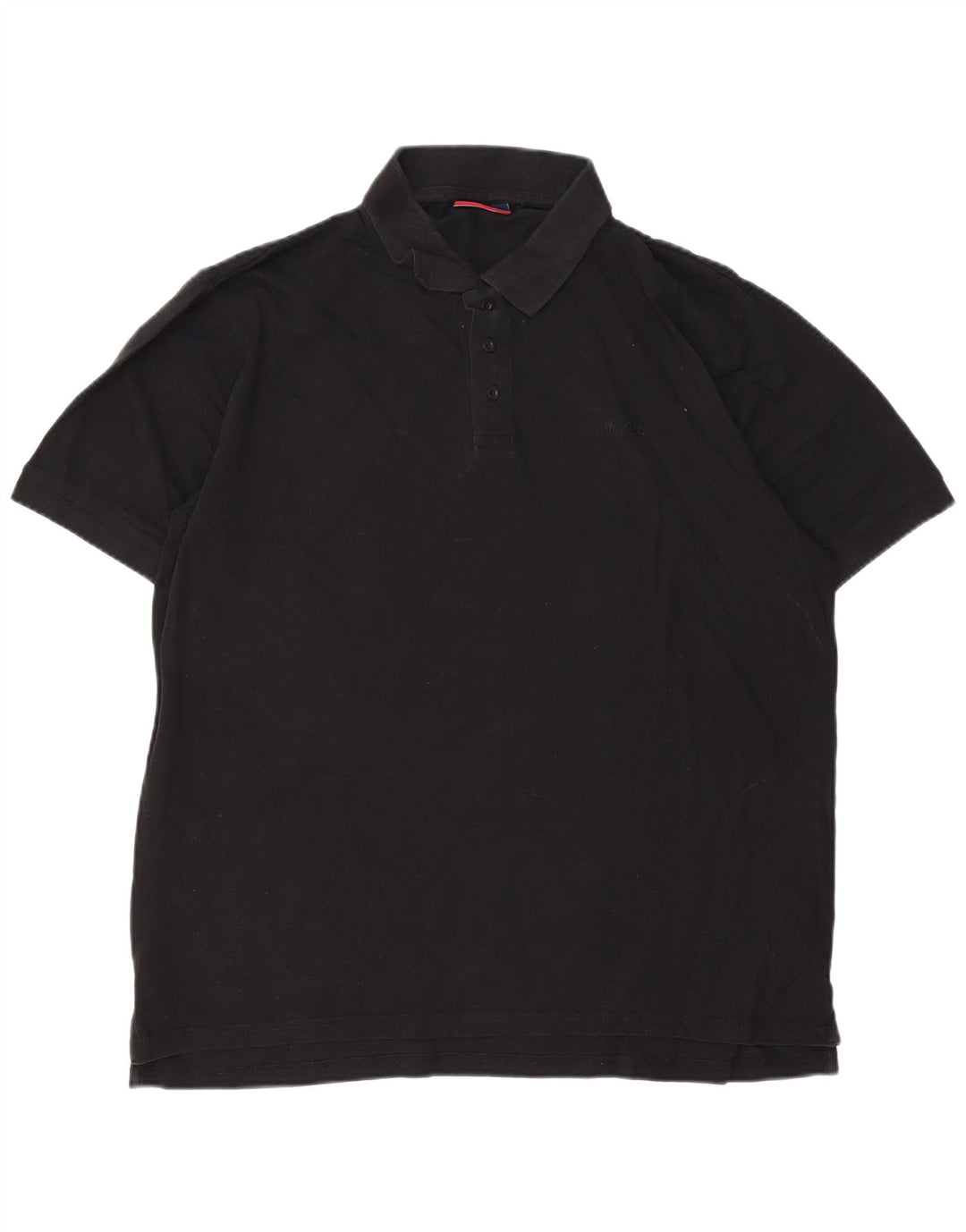 Pierre Cardin Mens Polo Shirt Large Black Cotton