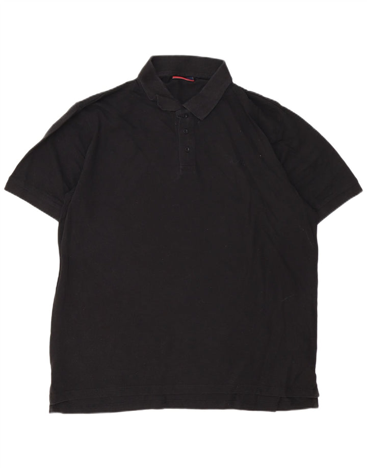 Pierre Cardin Mens Polo Shirt Large Black Cotton