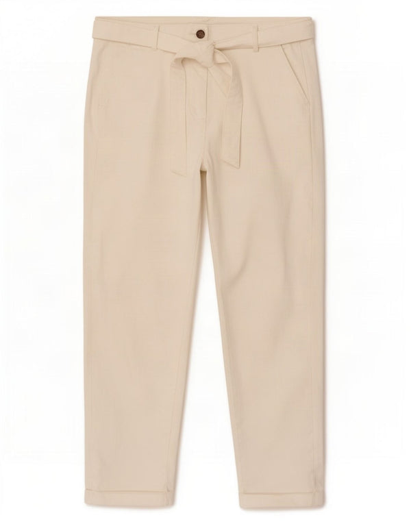 Crew Clothing Womens Tapered Casual Trousers UK 14 Large W32 L29 White