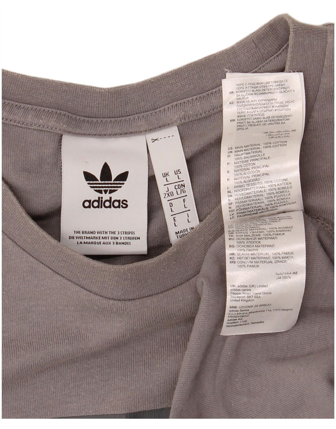 ADIDAS Mens Graphic T-Shirt Top Large Grey Cotton