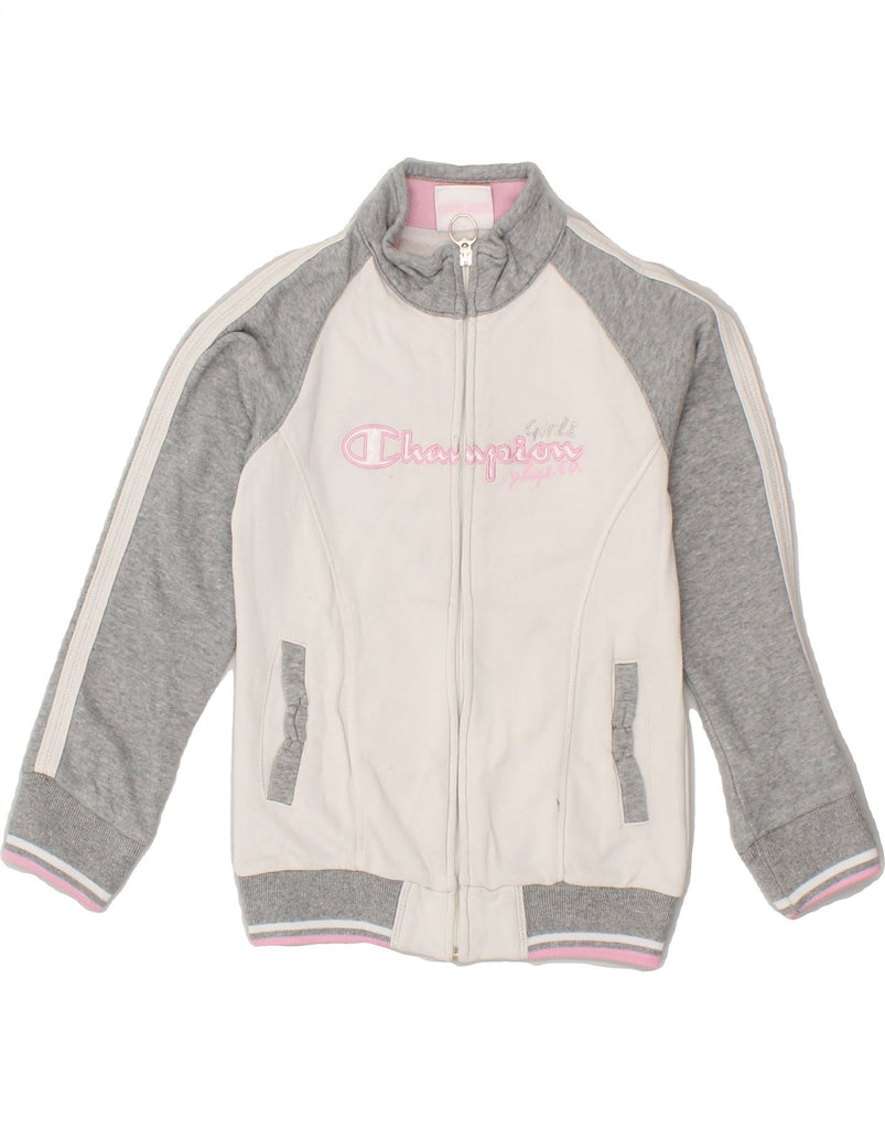 CHAMPION Girls Graphic Tracksuit Top Jacket 7-8 Years Small White | Vintage Champion | Thrift | Second-Hand Champion | Used Clothing | Messina Hembry 