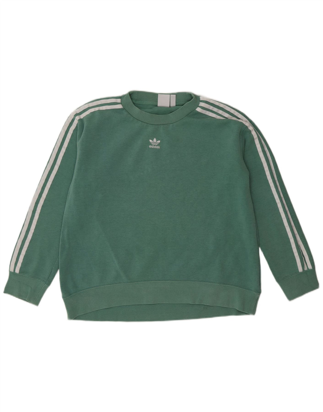 Adidas Womens Oversized Sweatshirt Jumper UK 8 Small Green Cotton