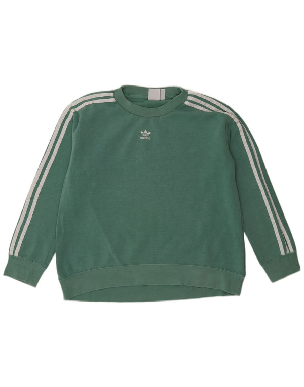 Adidas Womens Oversized Sweatshirt Jumper UK 8 Small Green Cotton