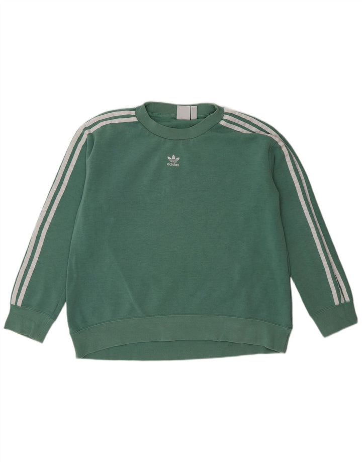 Adidas Womens Oversized Sweatshirt Jumper UK 8 Small Green Cotton