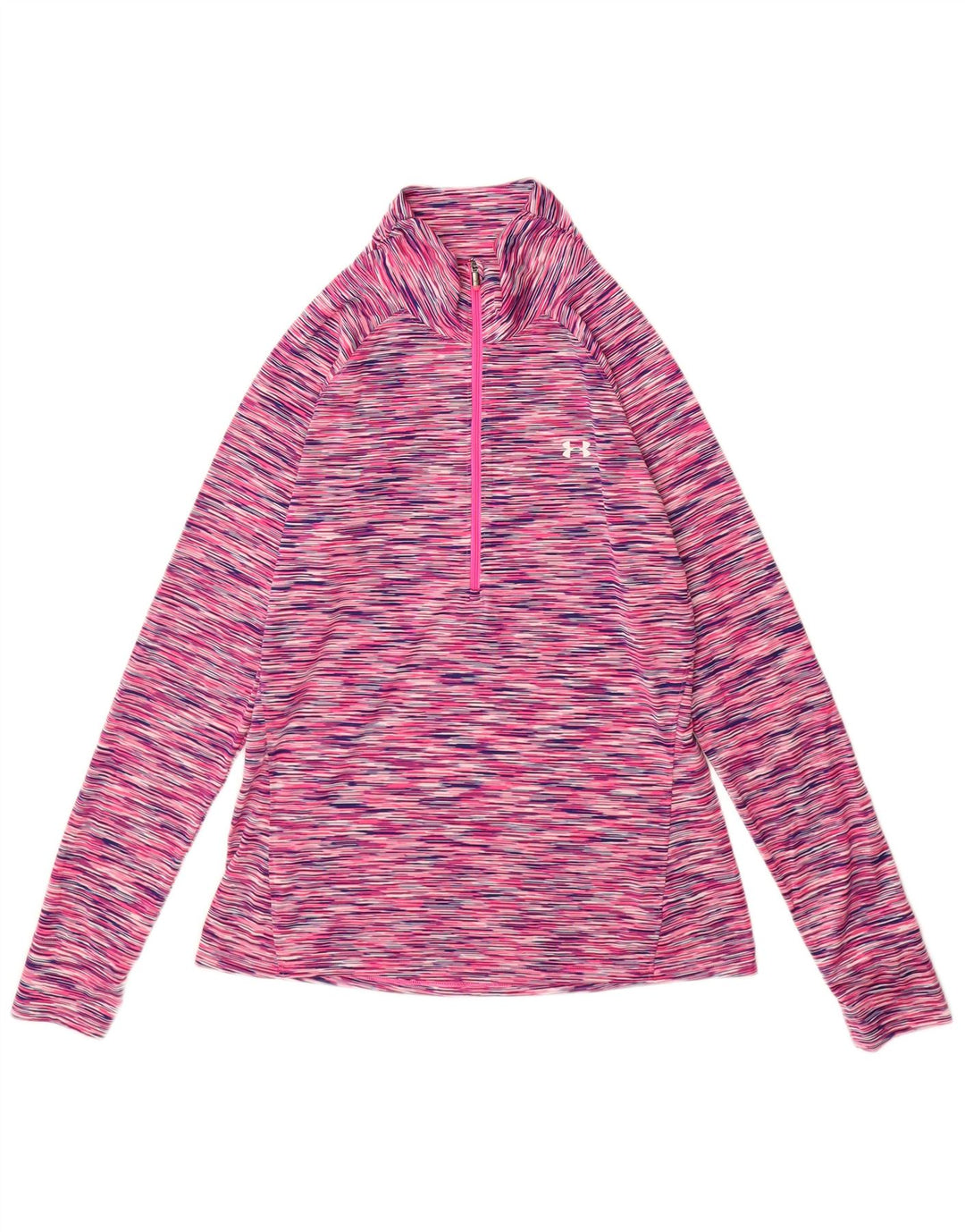 Under Armour Womens Slim Fit Pullover Tracksuit Top UK 12 Medium Pink