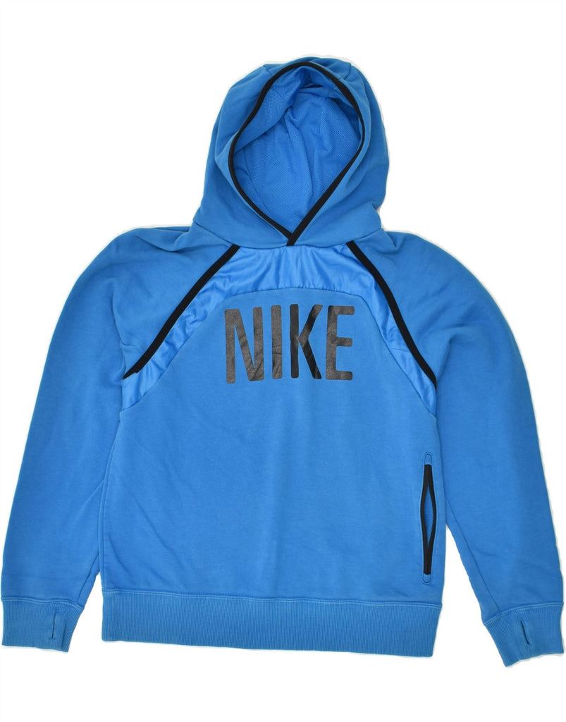 NIKE Boys Graphic Hoodie Jumper 12-13 Years Large  Blue Cotton | Vintage Nike | Thrift | Second-Hand Nike | Used Clothing | Messina Hembry 