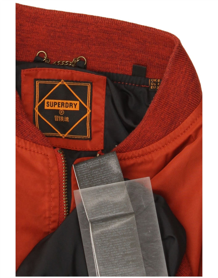 Superdry Womens Oversized Bomber Jacket UK 8 Small Red Nylon