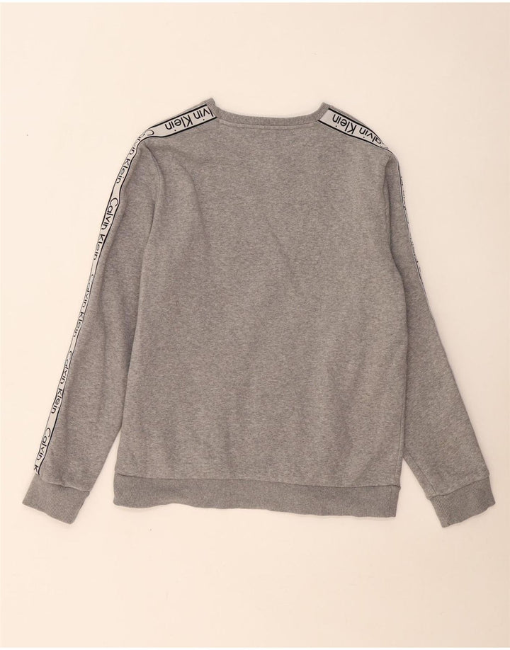 Calvin Klein Mens Graphic Sweatshirt Jumper Small Grey Cotton
