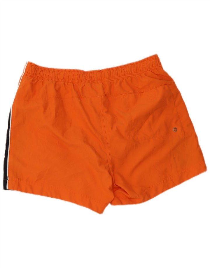 Champion Mens Graphic Swimming Shorts Large Orange Colourblock Polyester