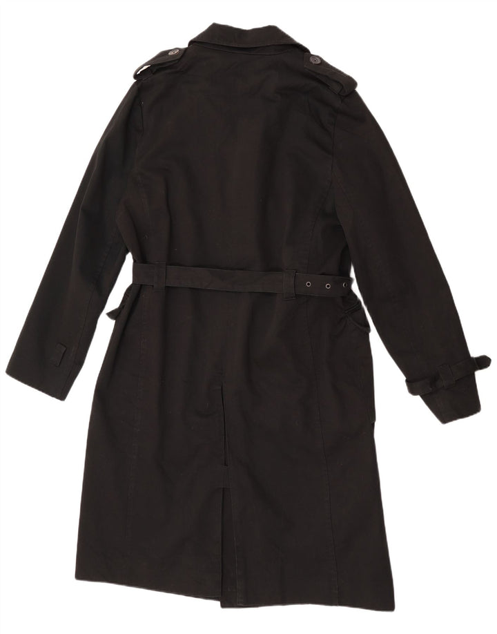 La Redoute Womens Trench Coat UK 16 Large  Black Cotton