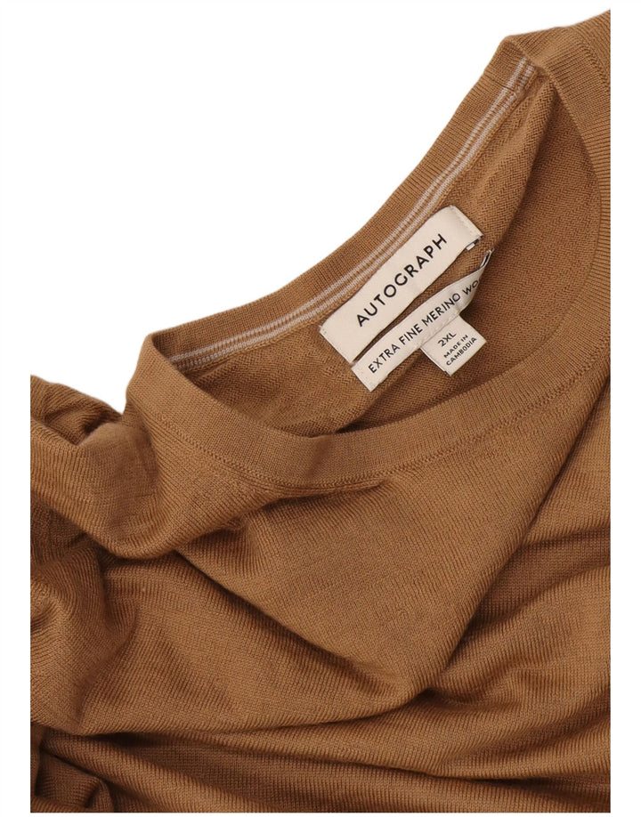 Marks & Spencer Mens Autograph Crew Neck Jumper Sweater 2XL Beige