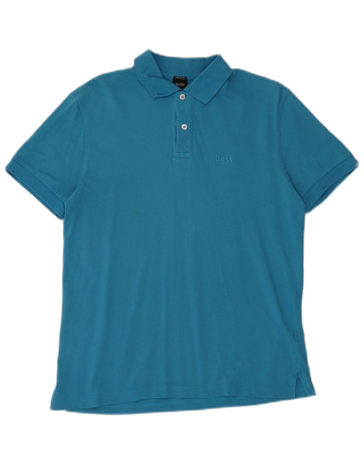 Hugo Boss Mens Regular Fit Polo Shirt Medium Blue Cotton