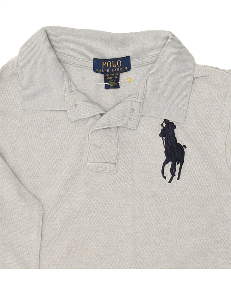 POLO RALPH LAUREN Boys Long Sleeve Polo Shirt 10-11 Years Medium  Grey | Vintage Polo Ralph Lauren | Thrift | Second-Hand Polo Ralph Lauren | Used Clothing | Messina Hembry 