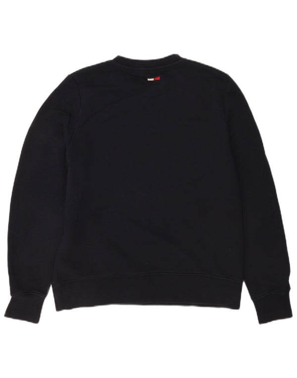 Tommy Hilfiger Womens Graphic Sweatshirt Jumper UK 10 Small Navy Blue