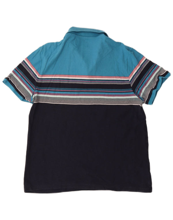 Penguin Mens Polo Shirt XL Navy Blue Colourblock Cotton