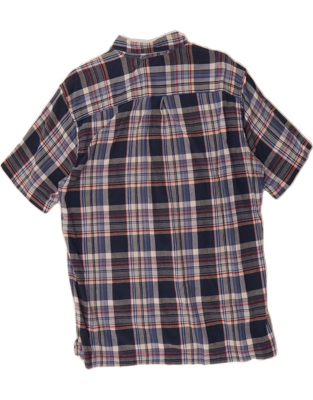EDDIE BAUER Mens Classic Fit Short Sleeve Shirt Large Blue Check Cotton Vintage Eddie Bauer and Second-Hand Eddie Bauer from Messina Hembry 