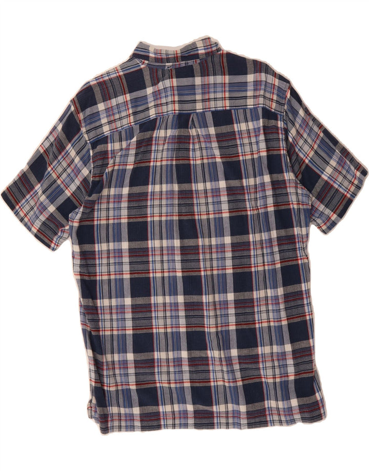 EDDIE BAUER Mens Classic Fit Short Sleeve Shirt Large Blue Check Cotton Vintage Eddie Bauer and Second-Hand Eddie Bauer from Messina Hembry 