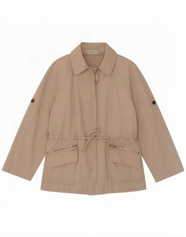 Zara Womens Utility Jacket UK 12 Medium Beige