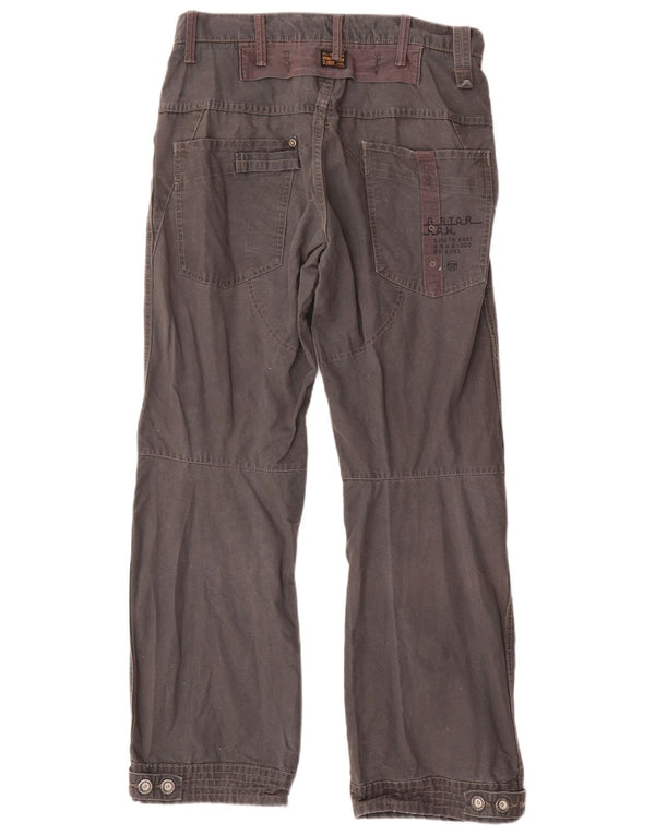 G-Star Mens Straight Cargo Trousers W32 L32 Grey Cotton
