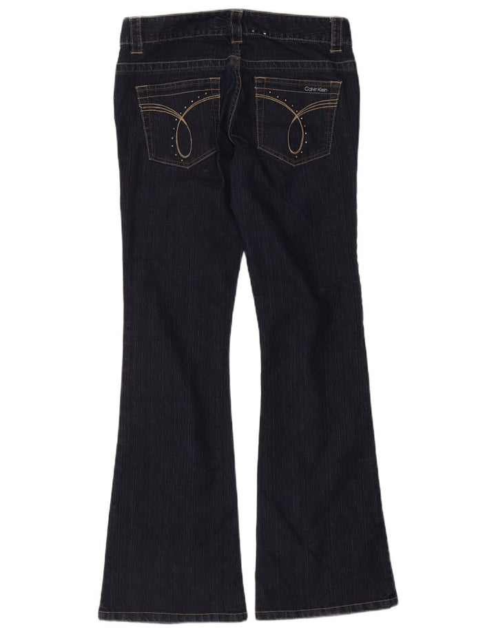 Calvin Klein Womens Flared Jeans US 6 Medium W30 L32 Navy Blue Cotton