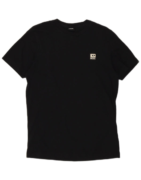 Diesel Womens T-Shirt Top UK 12 Medium Black Cotton