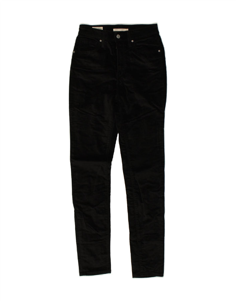 LEVI'S Womens 721 Velvet Skinny Casual Trousers W27 L30 Black Cotton Vintage Levi's and Second-Hand Levi's from Messina Hembry 