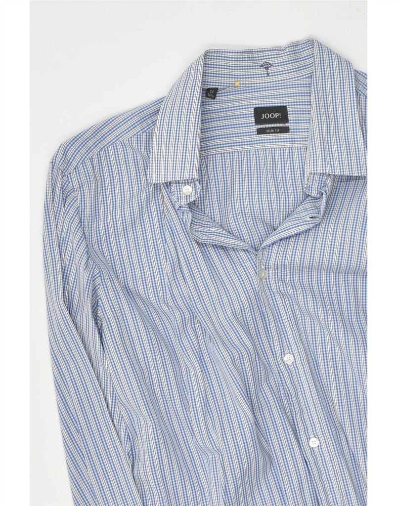 JOOP Mens Slim Fit Shirt Size 16 1/2 Large Blue Striped Cotton | Vintage Joop | Thrift | Second-Hand Joop | Used Clothing | Messina Hembry 