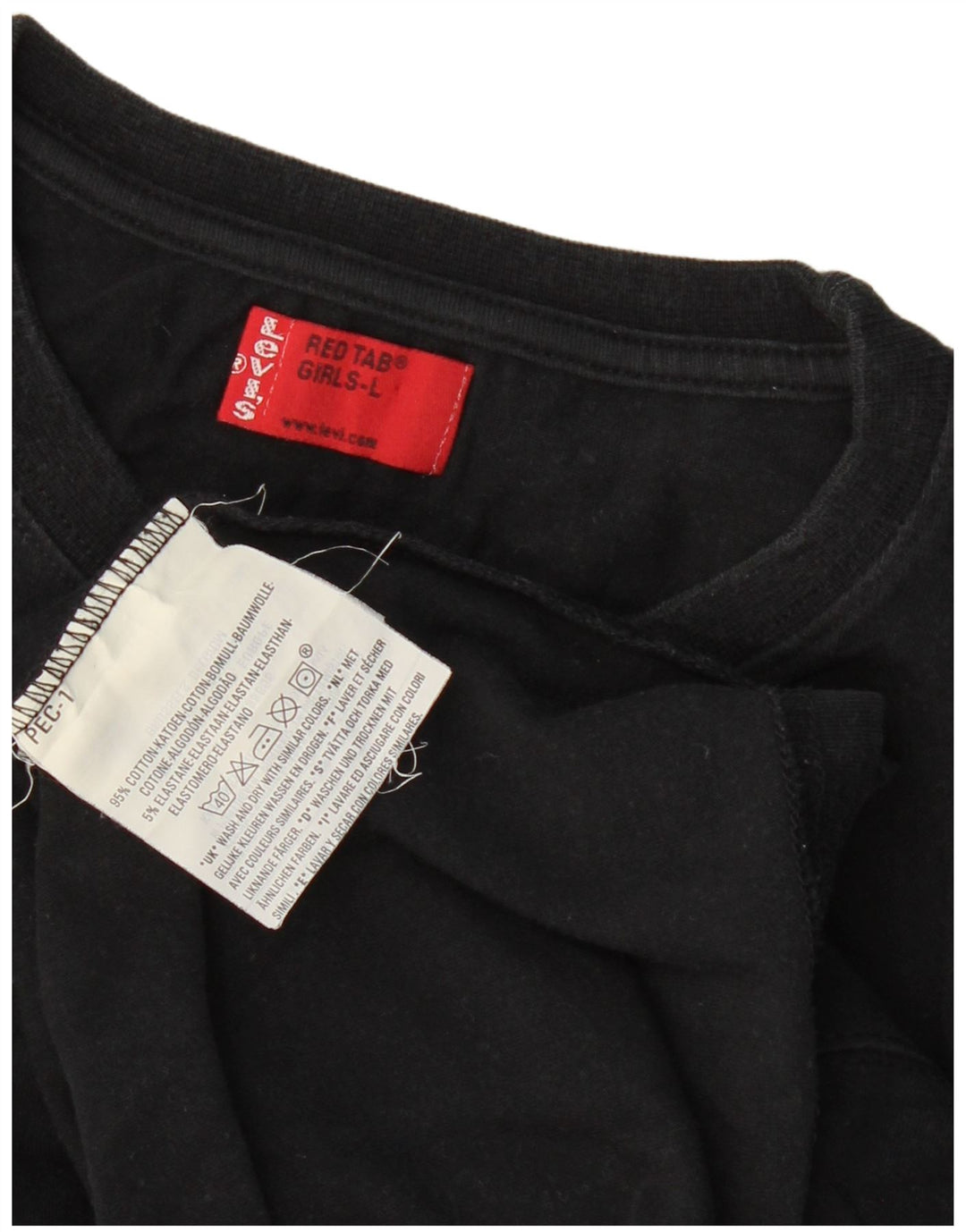 Levi's Girls T-Shirt Top 11-12 Years Large  Black Cotton